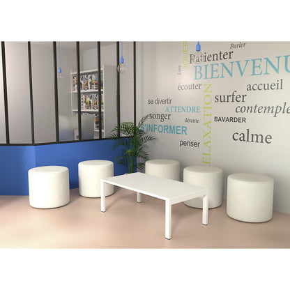 easyDesk® side table, HxWxD 400 x 1140 x 600 mm, beech finish.