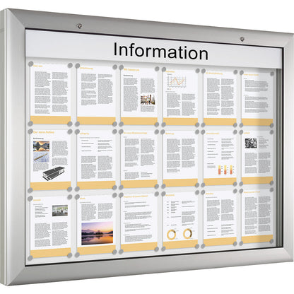Display case, for 18 x A4, pure white, opens 180° downwards.