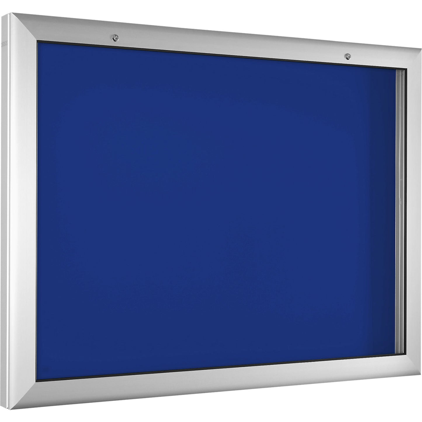 Display case, for 18 x A4, gentian blue, opens 180° downwards.