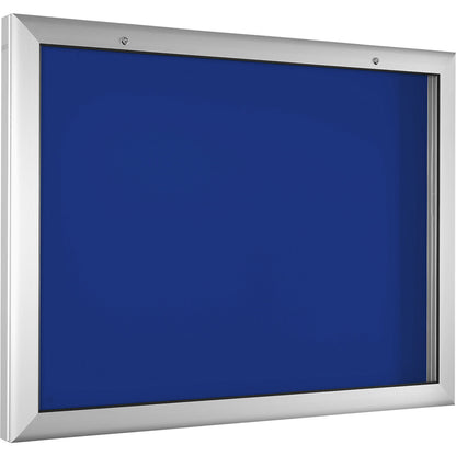 Display case, for 18 x A4, gentian blue, opens 180° downwards.