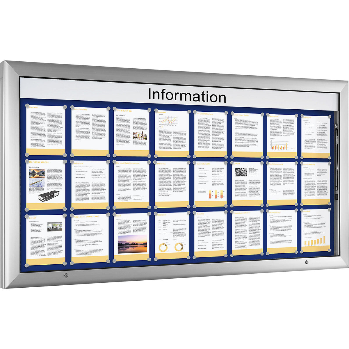 Display case, for 24 x A4, gentian blue.