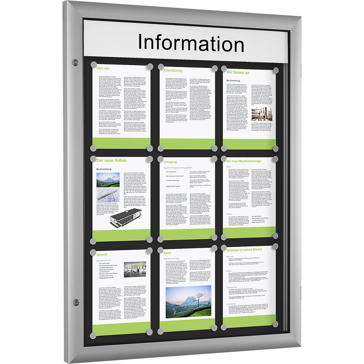 Low profile display case, for 9 x A4, charcoal.