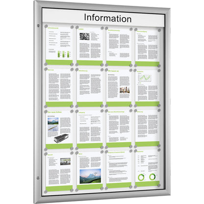 Low profile display case, for 16 x A4, pure white.