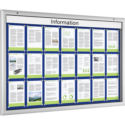 Low profile display case, for 21 x A4, gentian blue.