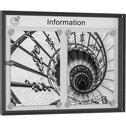 METALLIC display case, landscape format, for 2 x A4.