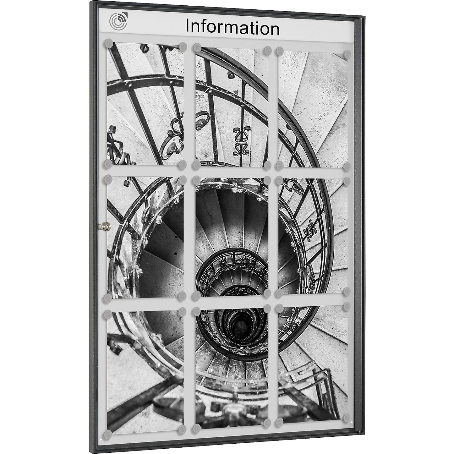 METALLIC display case, portrait format, for 9 x A4.