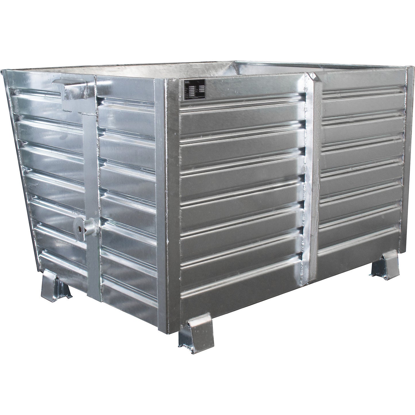 Tipping skip, stackable, capacity 1.5 m³, hot dip galvanised in accordance with EN ISO 1461.