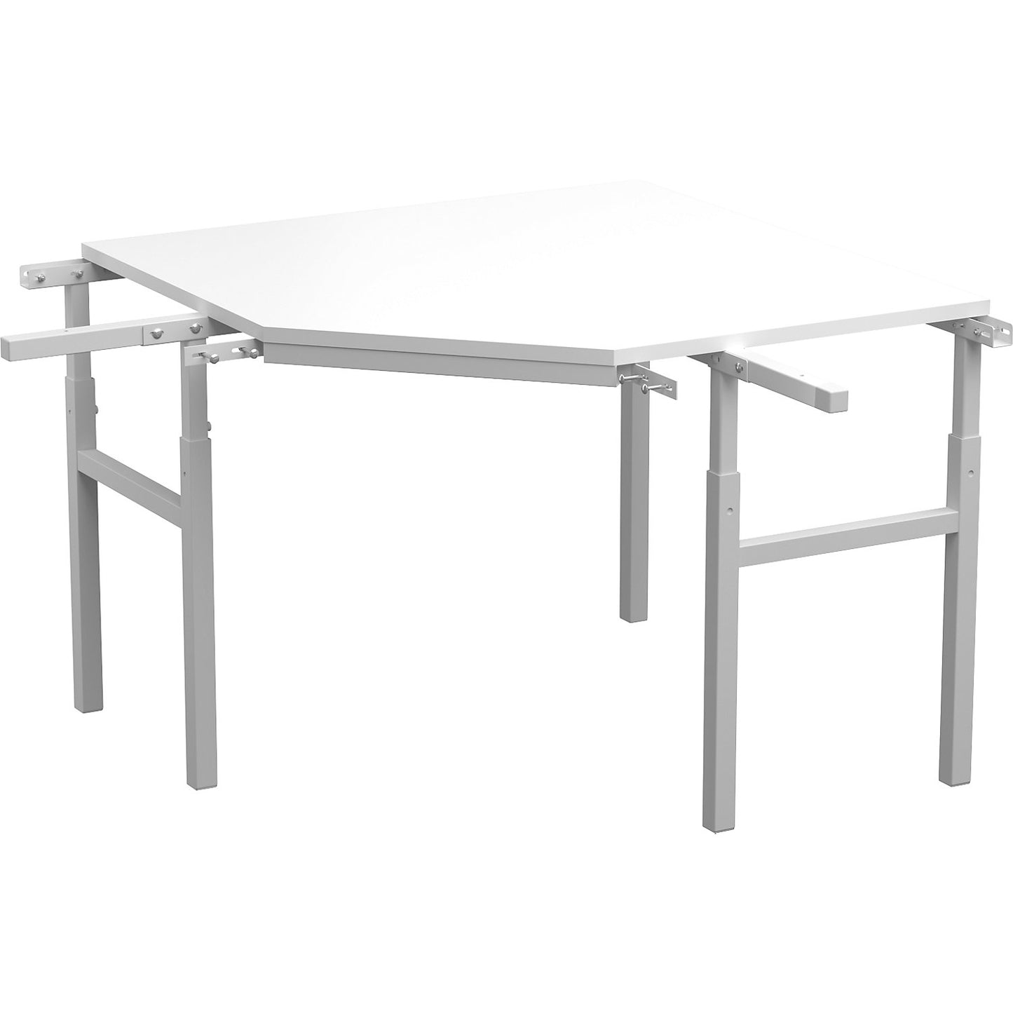 Series TP corner table, manual height adjustment, for 2 standard tables, depth 700 mm.