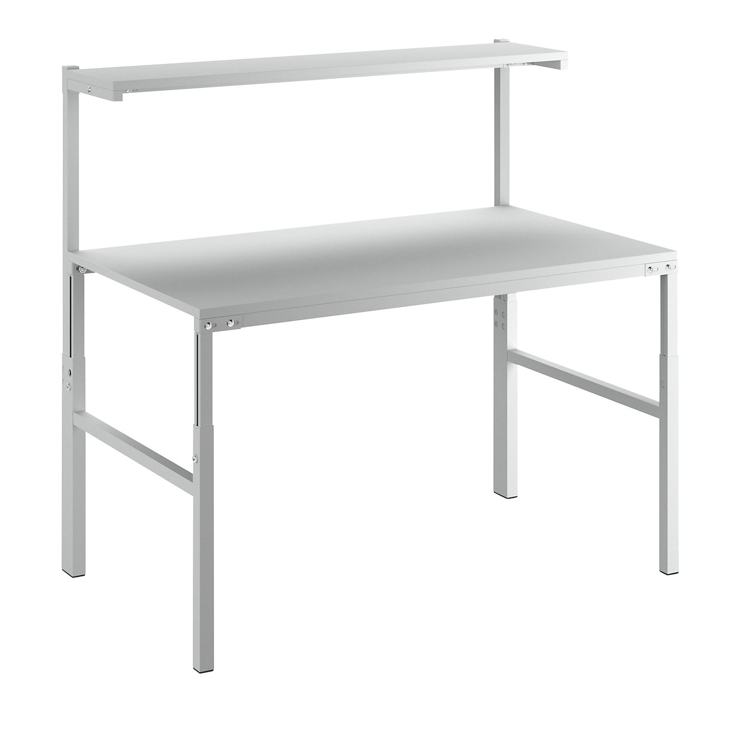 TPH work table with shelf, manual height adjustment, WxD 1500 x 900 mm.