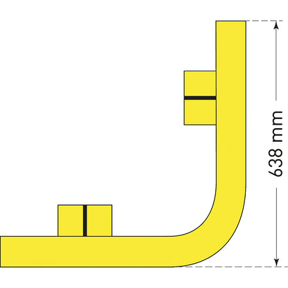Impact protection barrier, to bolt in place, outside corner.