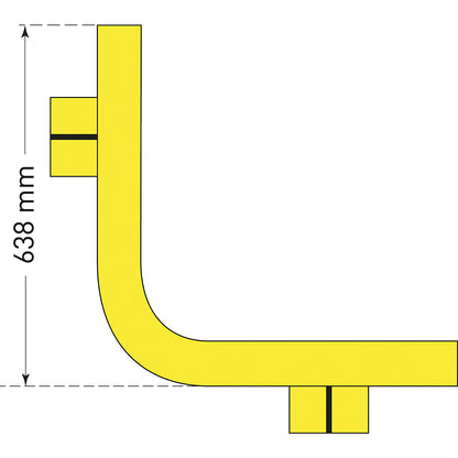 Impact protection barrier, to bolt in place, inside corner.