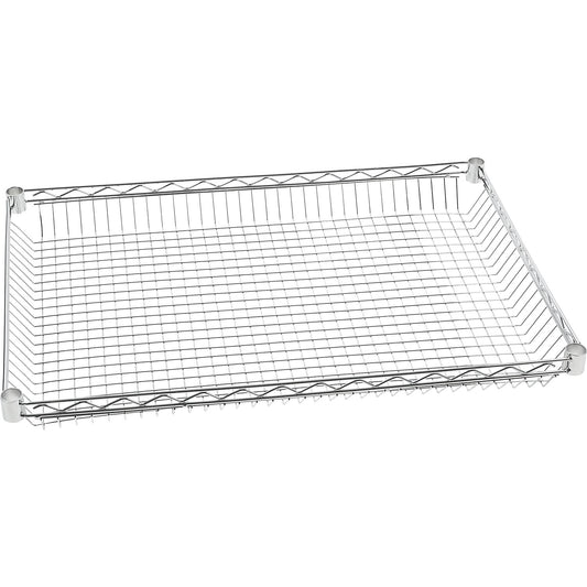 Basket for wire mesh table trolley, LxW 910 x 610 mm, chrome plated.