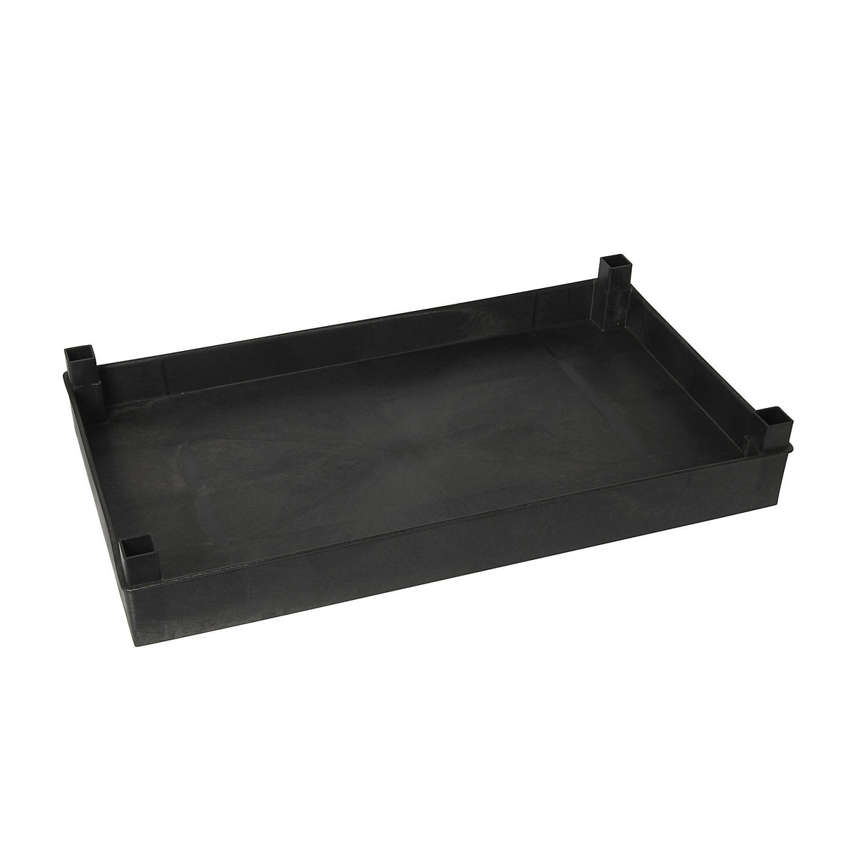 Tray shelf, bottom shelf, black.