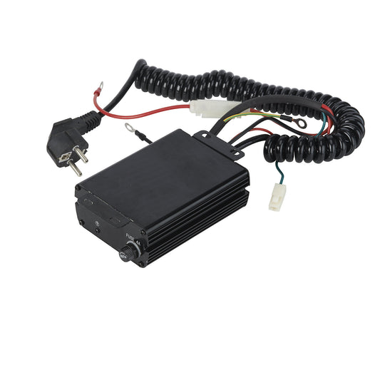 Battery charger, for high-lift pallet truck, black.