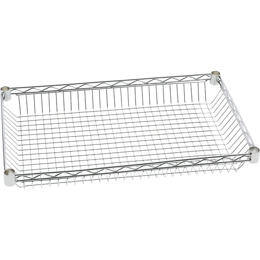 Basket for wire mesh table trolley, LxW 760 x 460 mm, chrome plated.