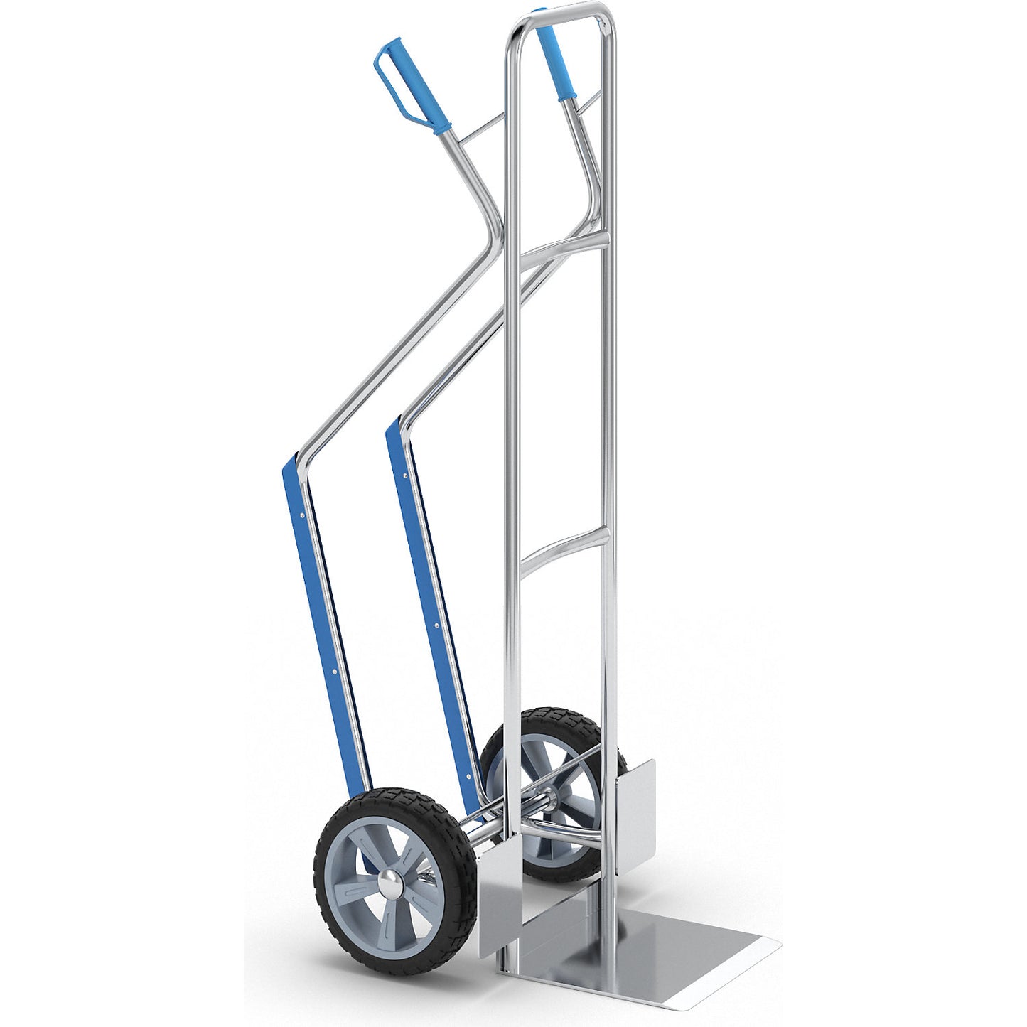 Aluminium sack truck, footplate WxD 300 x 290 mm, with glide runners.