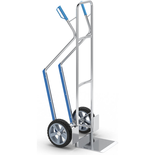 Aluminium sack truck, footplate WxD 300 x 290 mm, with glide runners.