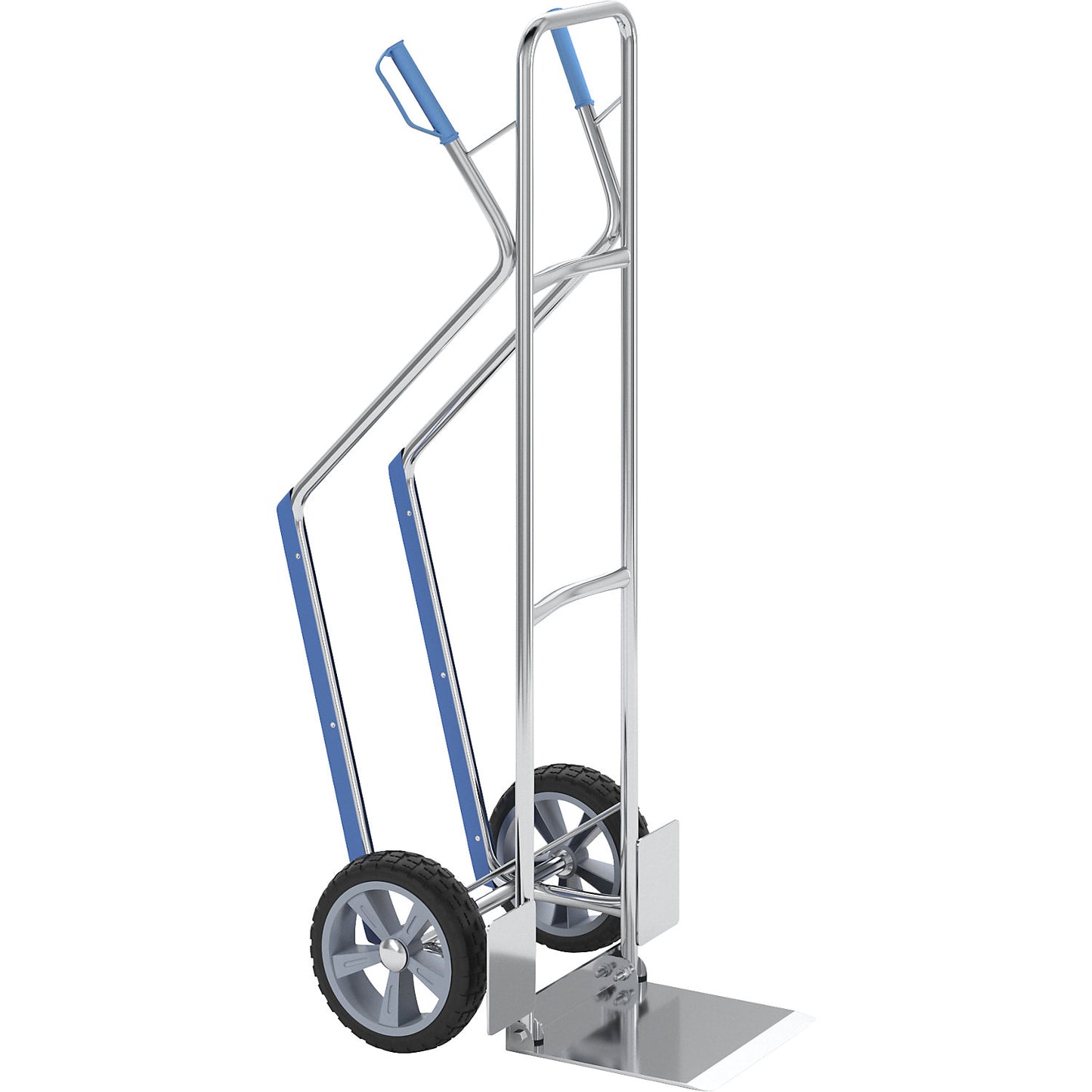 Aluminium sack truck, footplate WxD 300 x 290 mm, with glide runners, folding.