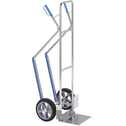 Aluminium sack truck, footplate WxD 300 x 290 mm, with glide runners, folding.