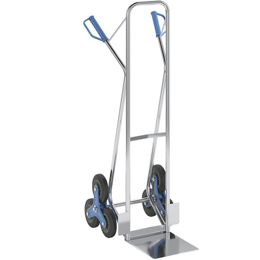 Aluminium stair climbing truck, footplate WxD 300 x 290 mm, max. load 100 kg.