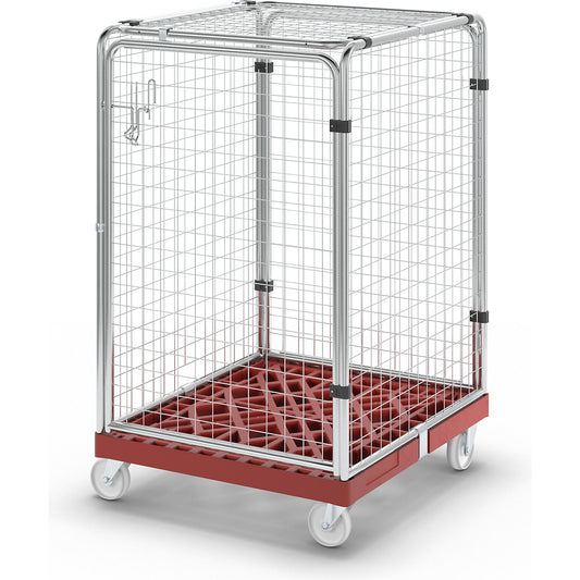 PROTECT roll container, height 1200 mm, flame red.