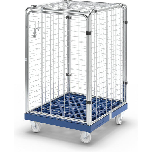 PROTECT roll container, height 1200 mm, gentian blue.
