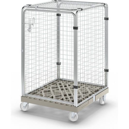 PROTECT roll container, height 1200 mm, pebble grey.