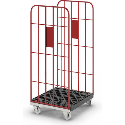 V roll container, nestable, 2-sided, flame red RAL 3000.