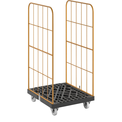Roll container, 2-sided, height 1545 mm, jet black / daffodil yellow.