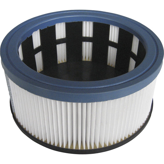 Concertina filter cartridge, with approx. 3600 cm² polyester filter surface, for professional vacuum cleaners.