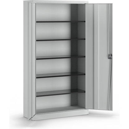 Universal cupboard, extra high, HxWxD 2200 x 1200 x 420 mm, light grey.