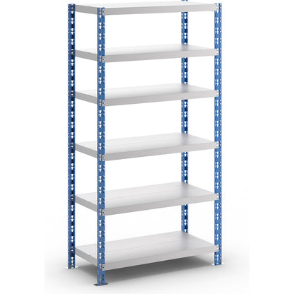 Universal boltless shelving unit, robust, sheet steel shelves, HxWxD 1976 x 1050 x 500 mm, standard shelf unit.