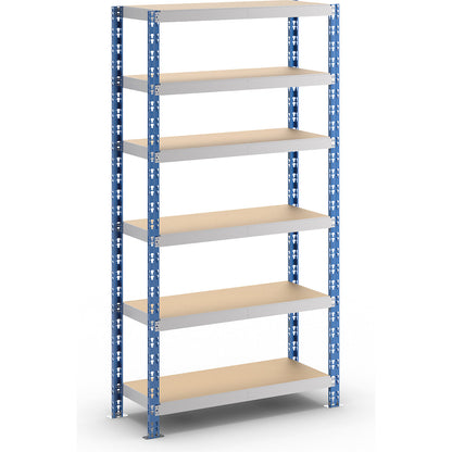 Universal boltless shelving unit, robust, chipboard shelves, HxWxD 1976 x 1050 x 400 mm, standard shelf unit.