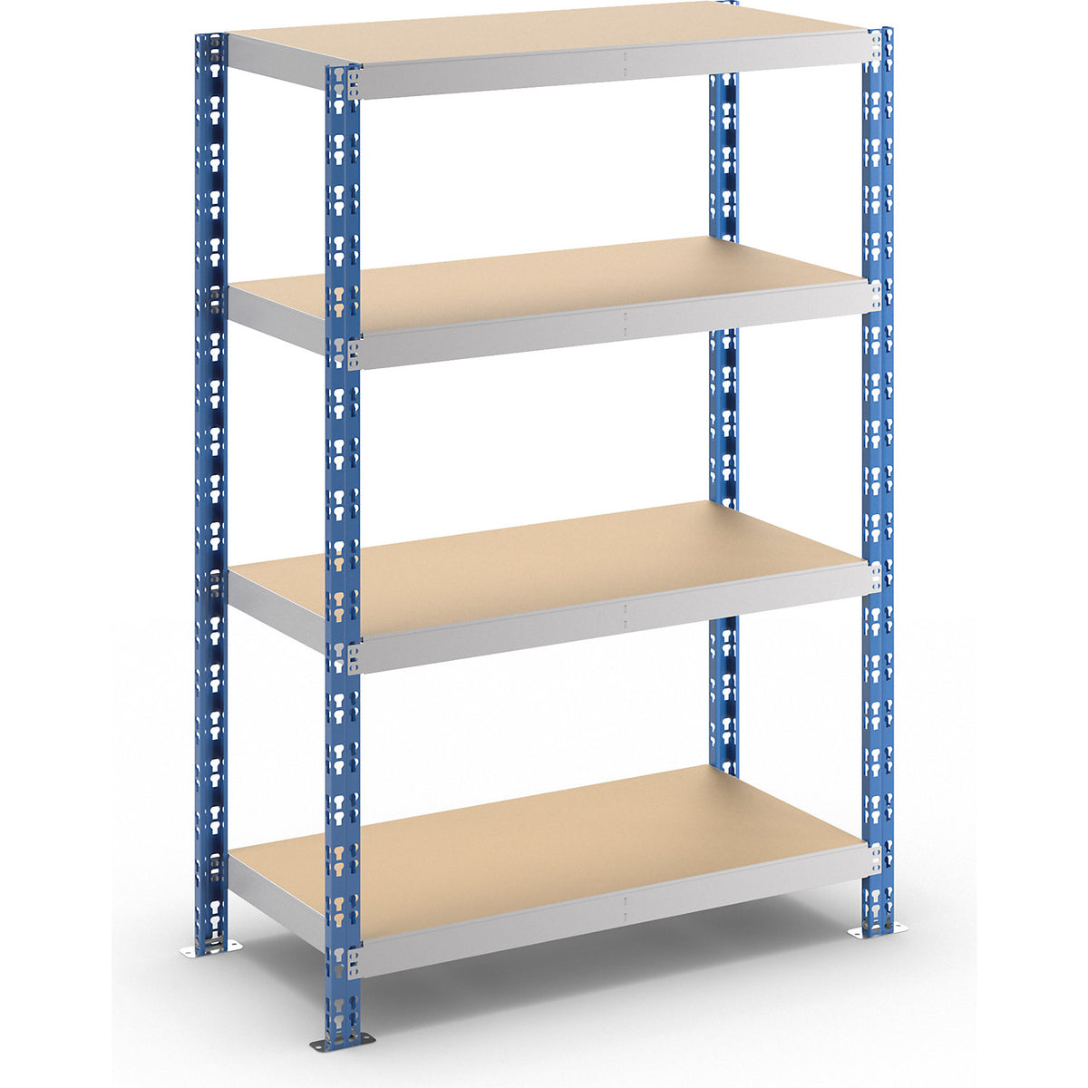 Universal boltless shelving unit, robust, chipboard shelves, HxWxD 1508 x 1050 x 500 mm, standard shelf unit.