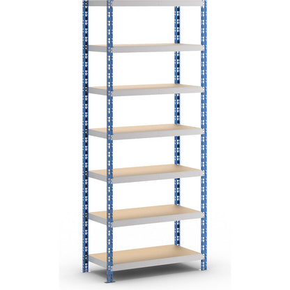 Universal boltless shelving unit, robust, chipboard shelves, HxWxD 2522 x 1050 x 500 mm, standard shelf unit.