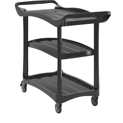 Serving trolley with 3 shelves, without cladding, LxWxH 1115 x 525 x 960 mm.