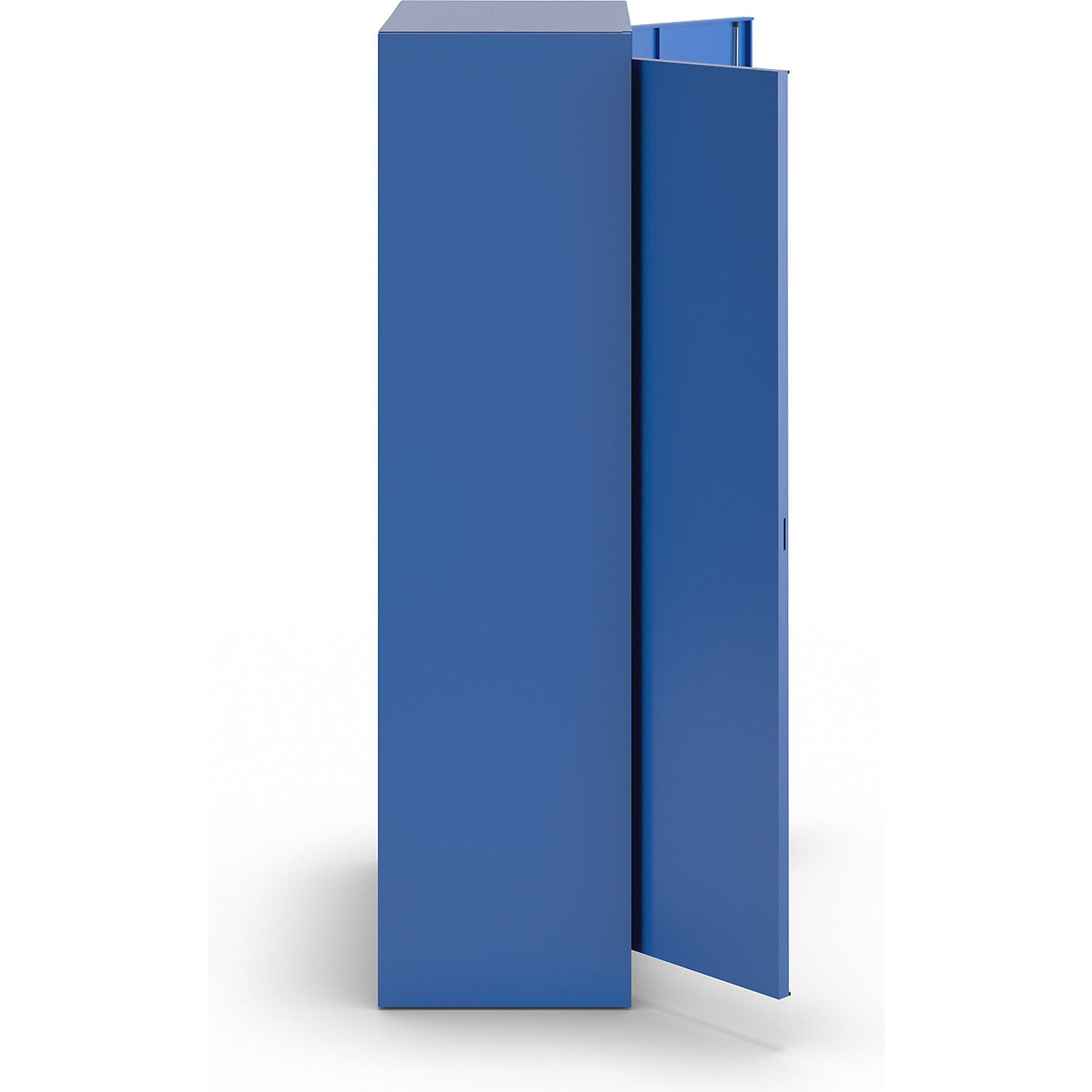 Double door cupboard, HxW (external) 1950 x 950 mm, with 4 shelves, depth 500 mm, gentian blue.