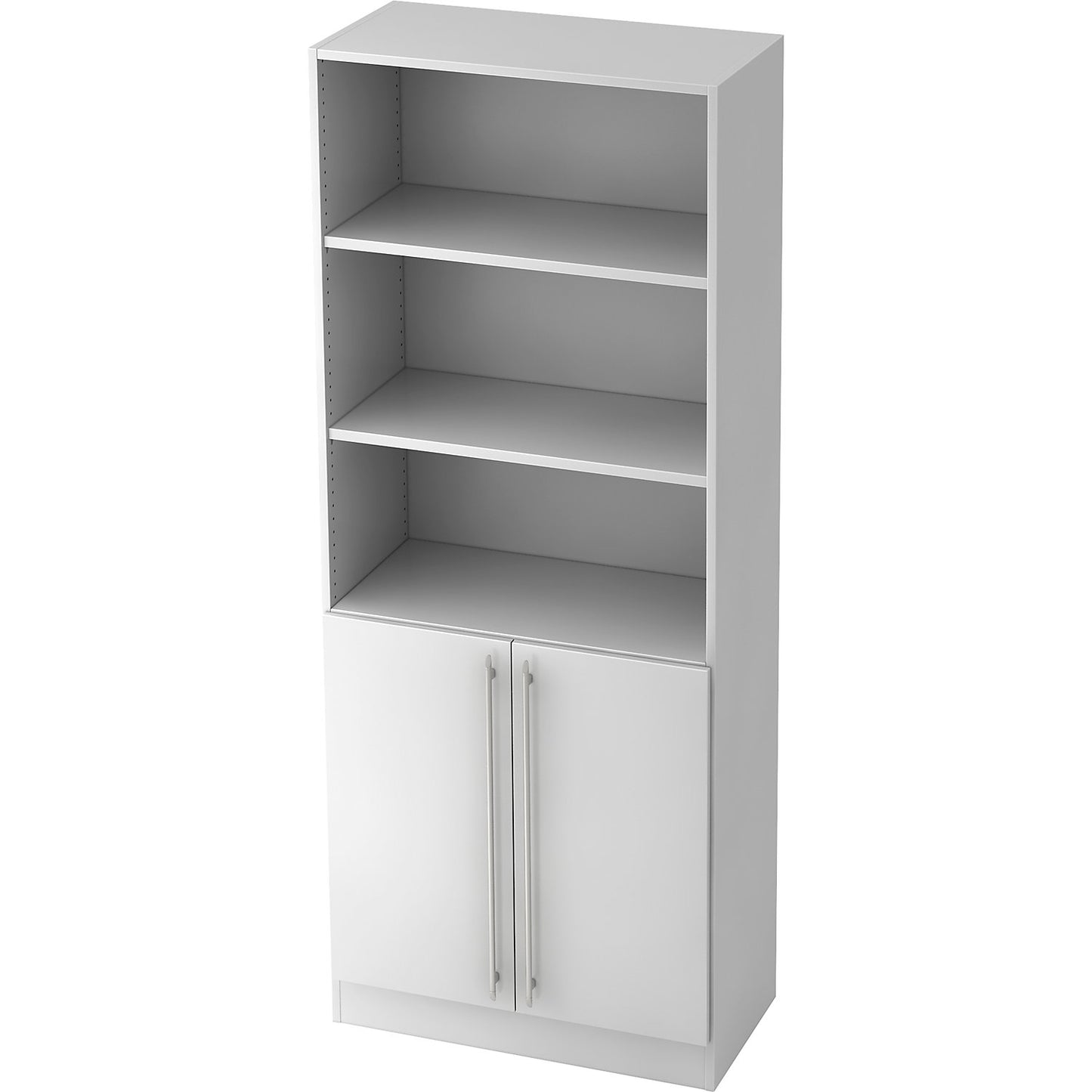 VIOLA - Shelf cupboard, 2 open shelves, 1 shelf behind doors, white.