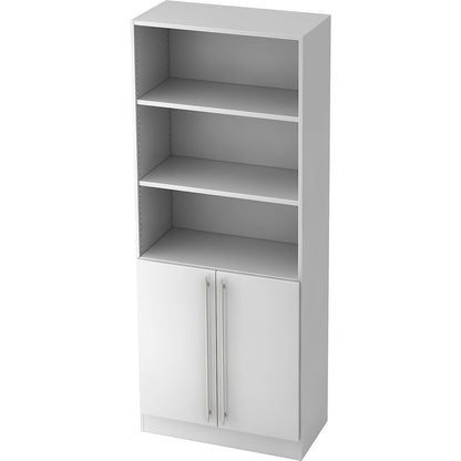 VIOLA - Shelf cupboard, 2 open shelves, 1 shelf behind doors, white.