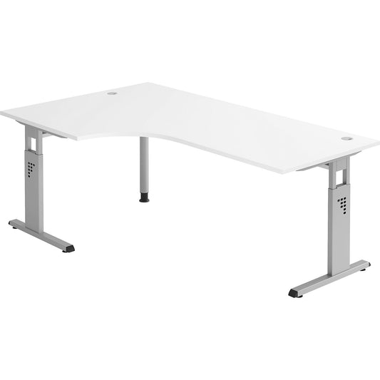 Free form table, height adjustable, 680 - 760 mm, WxD 2000 x 1200 mm, white.