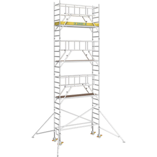 S-PLUS mobile access tower, platform 1.80 x 0.60 m, working height 8.40 m.