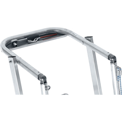 Telescopic mobile safety steps, made of aluminium, 5 rungs without stabilisers.
