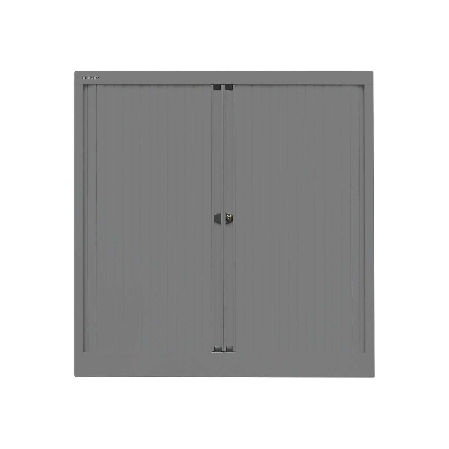 ESSENTIALS roller shutter cupboard, HxWxD 1000 x 1000 x 470 mm, 1 shelf, charcoal.