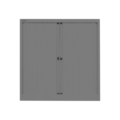 ESSENTIALS roller shutter cupboard, HxWxD 1000 x 1000 x 470 mm, 1 shelf, charcoal.