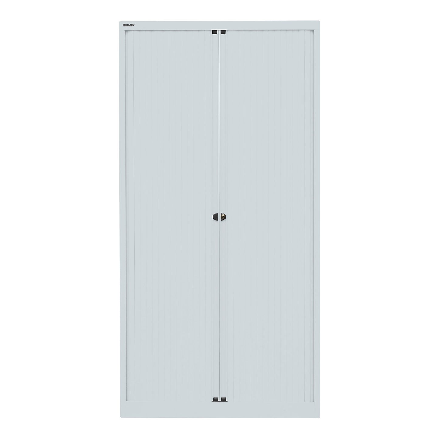 ESSENTIALS roller shutter cupboard, HxWxD 1970 x 1000 x 470 mm, 4 shelves, light grey.