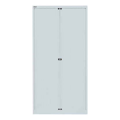 ESSENTIALS roller shutter cupboard, HxWxD 1970 x 1000 x 470 mm, 4 shelves, light grey.
