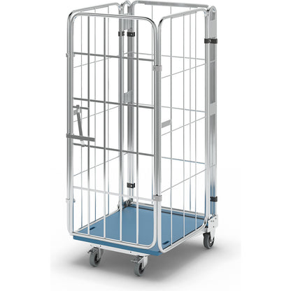 Roll container, nestable, 4-sided, with plastic base, HxWxD 1660 x 729 x 818 mm.