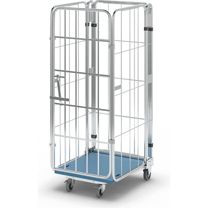 Roll container, nestable, 4-sided, with plastic base, HxWxD 1770 x 729 x 818 mm.