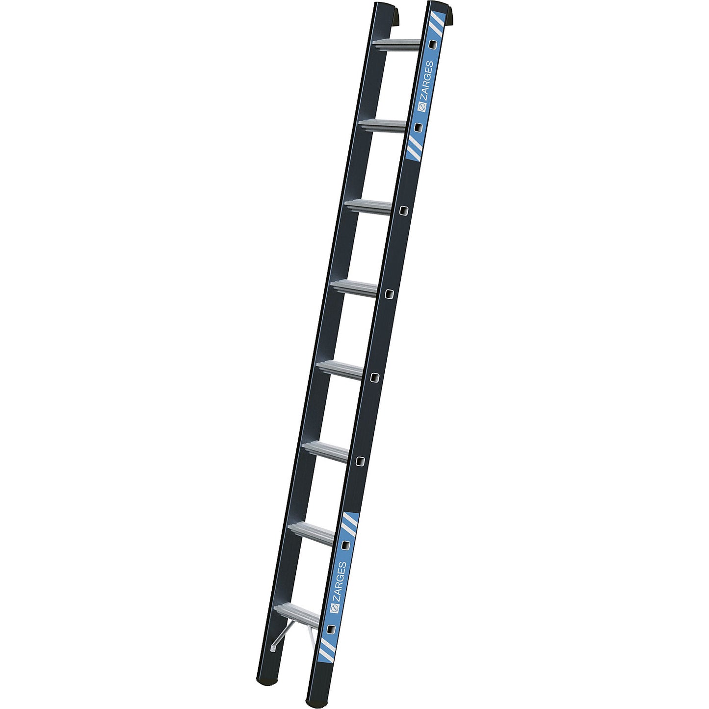 Heavy duty lean to ladder, 60 mm aluminium rungs, 8 rungs.