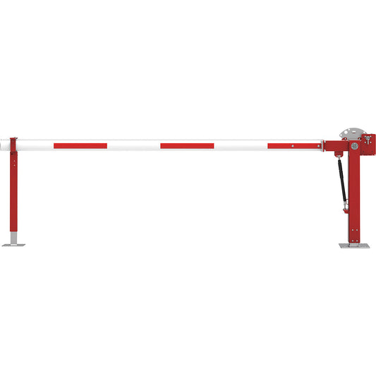 Roadblock, barrier, with gas pressure spring and fixed support arm, barrier beam length 3 m.
